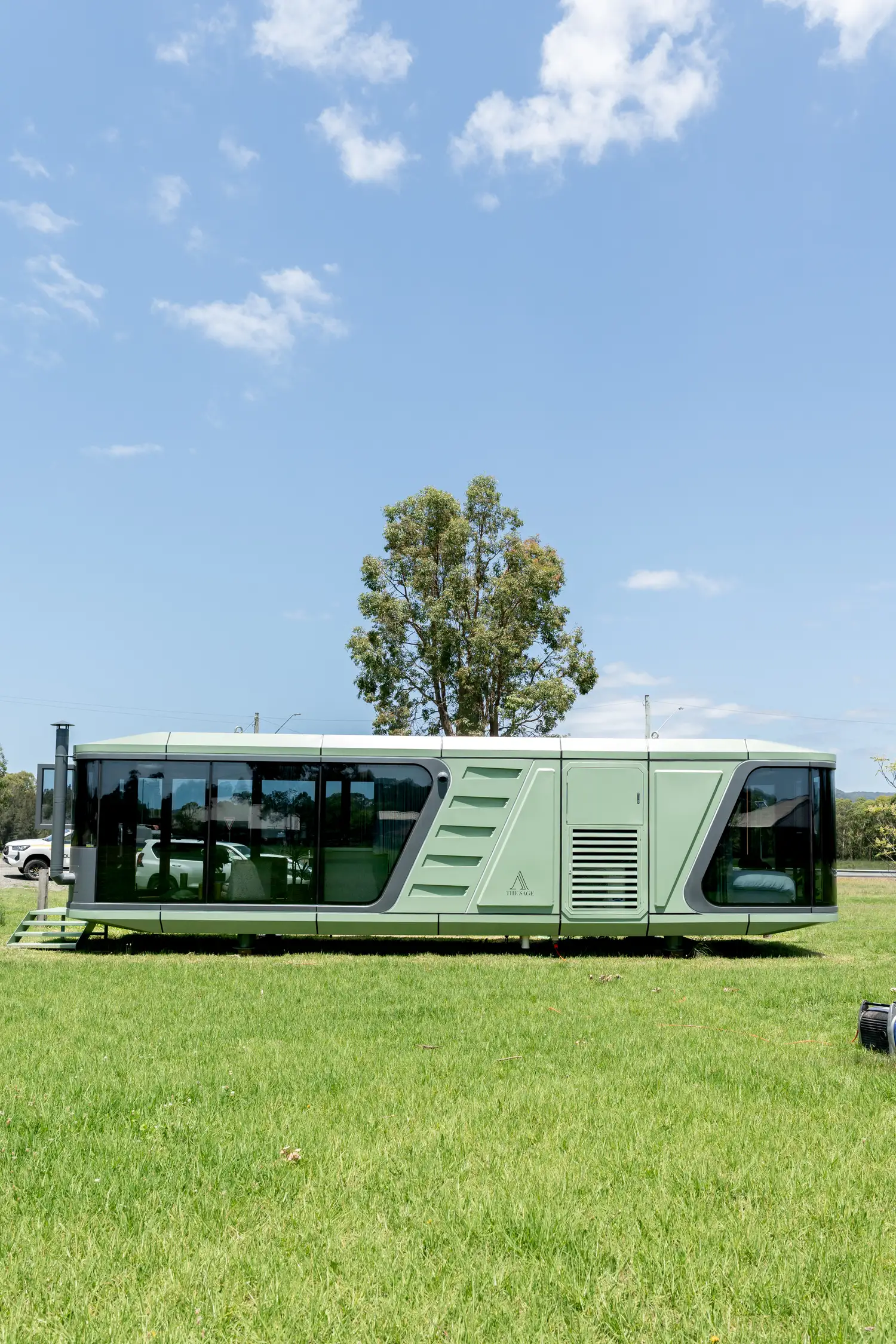 The Sage cabin on open field